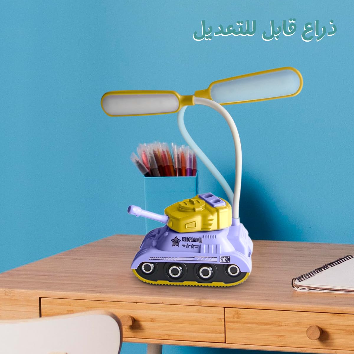 Desk Lamp Led Study Light with Phone Holder, Usb Powered Table Lamp for Reading, Night Light And Flood Lighting for Home Office Bedroom, YC-9900A/B/C (Blue) - image 4