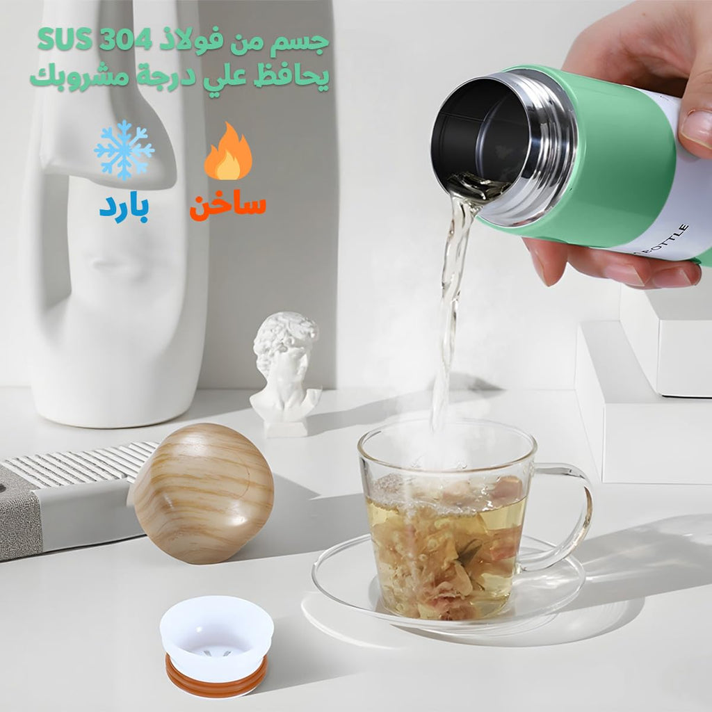 Mini Water Bottle 150 ml, Vacuum Insulated Stainless Steel Cup, Slim Pocket-Size Reusable Flask for Hot and Cold Drinks, Office, Travel and Outdoor Use, Light Green - image 5