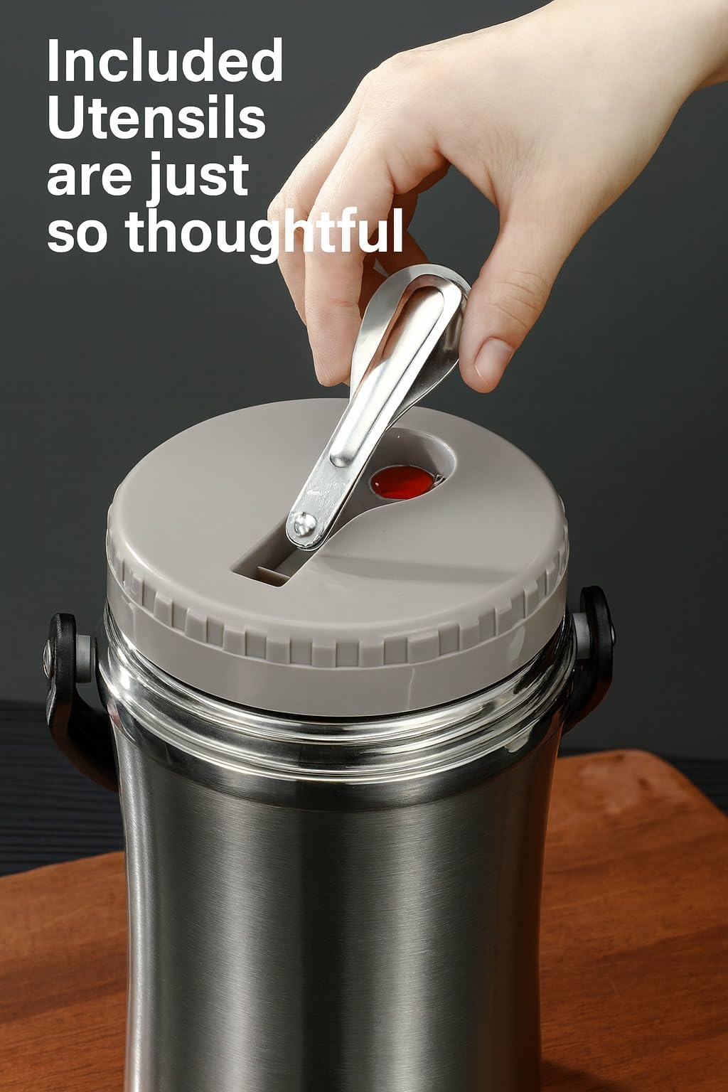 Lunch Box 1.6 L Stainless Steel Vacuum Insulated Food Jar with Double Wall Thermal Container, Airtight Lid for Hot and Cold Meals, Soup and Drinks, for Travel and Work, HH-50 (Red) - image 5