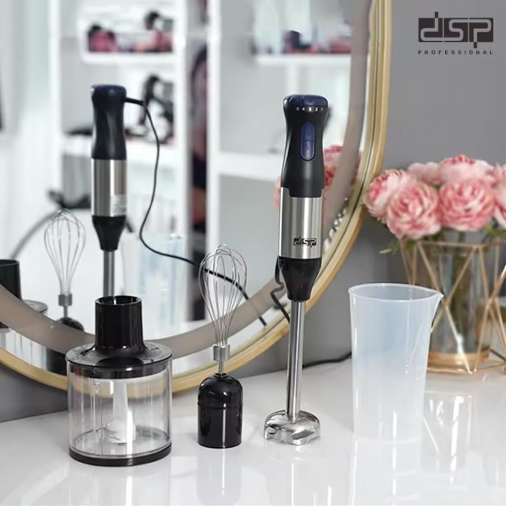 Hand Blender 4 in 1, 200W Immersion Blender with Chopper, Whisk and 500ml Beaker, Turbo Variable Speed, Stainless Steel Blades, Detachable Easy-Clean Attachments, KM1092, Black - image 7