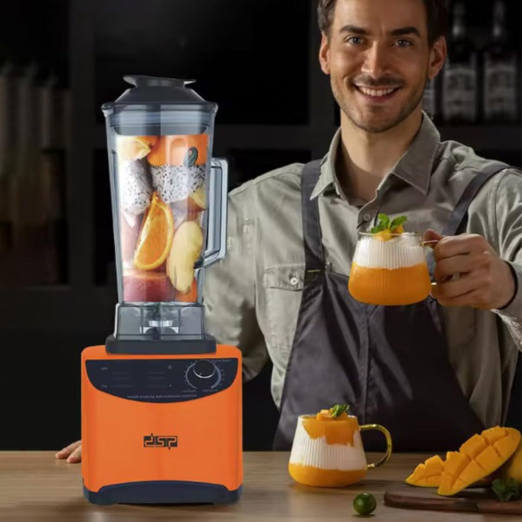 dsp multifunction blender 1800W Motor, 2.0L Capacity, 15 Speeds, Aluminum-Copper Motor, Safety Features, Stainless Steel Blades, KJ2099 (Orange) - image 6