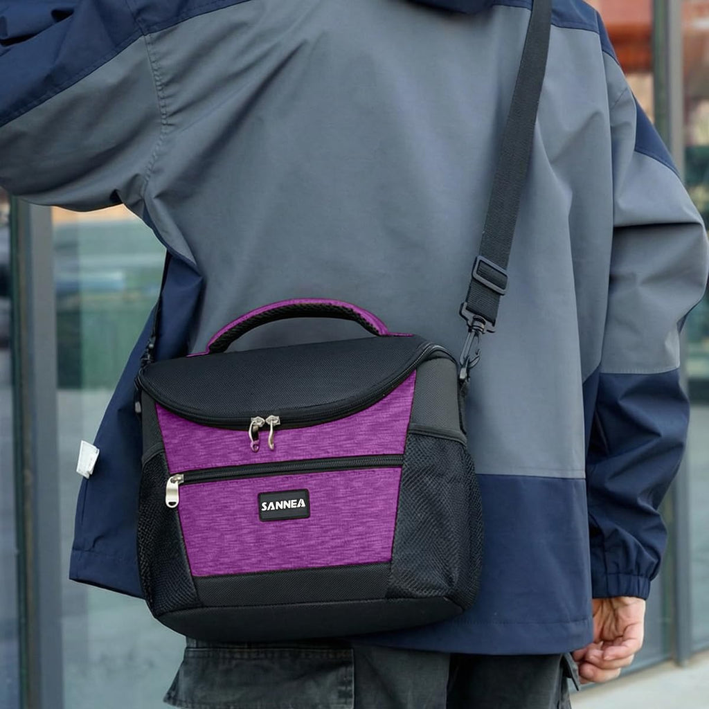 Lunch Bag Thermal Insulated Bag Food Cooler 9 L Waterproof Leakproof Lunch Box Tote for Hot and Cold Meals Work School Picnic Travel, BB-521 (Purple) - image 5