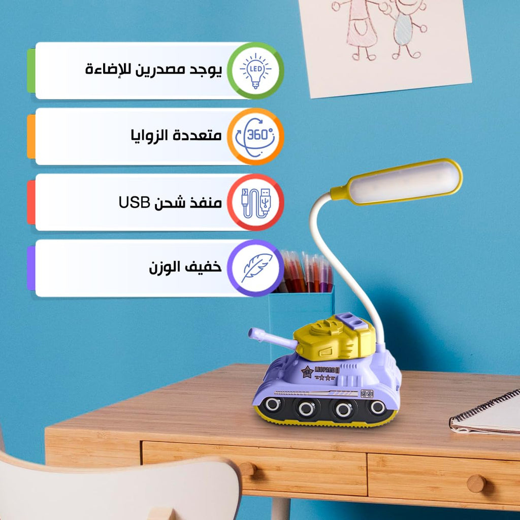 Desk Lamp Led Study Light with Phone Holder, Usb Powered Table Lamp for Reading, Night Light And Flood Lighting for Home Office Bedroom, YC-9900A/B/C (Blue) - image 2