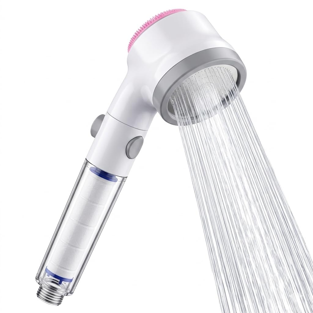 Shower Head with Filter, High Pressure Handheld Bathroom Sprayer with Pause Switch, Multiple Spray Functions, Removable Filter and Easy Installation - image 1