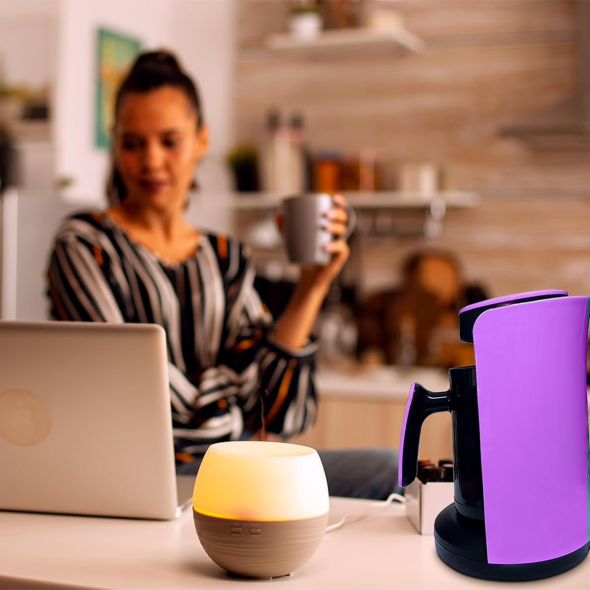 Turkish Coffee Maker 600W Electric Pot 280ml, Up to 4 Cups, Anti-Overflow Sensor and Safety System, for Home and Office (Purple) - image 6