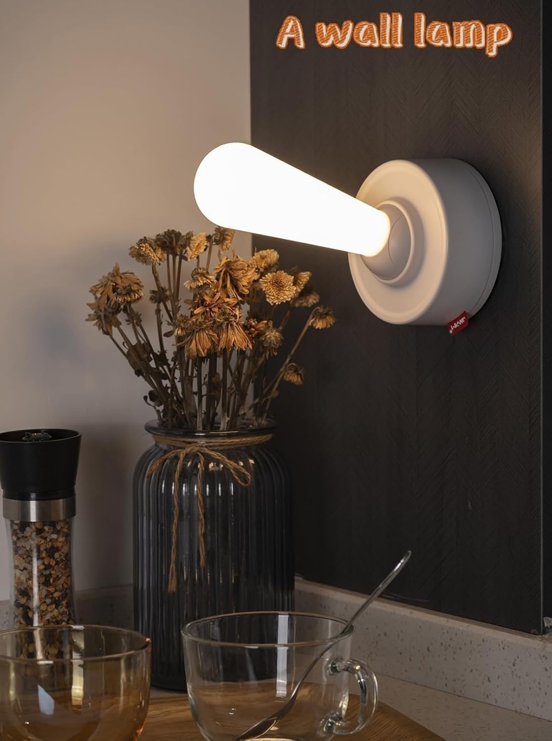 Night Light, Rechargeable LED Table Lamp with 2 Brightness Levels, Portable Bedside Ambient Light for Bedroom, Nightstand, Camping and Daily Use, White - image 4