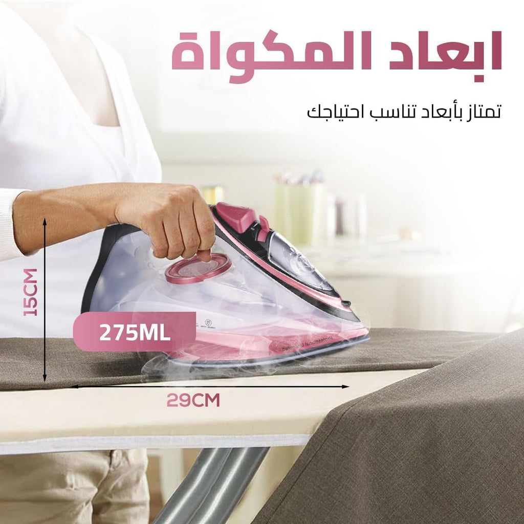 Steam Iron 2200W, Cordless Clothes Iron with Ceramic Soleplate, 275 ml Water Tank, Variable Steam, Spray, Steam Burst, Self-Cleaning, Temperature Control and Auto Shutoff, Black, KD1096 - image 5