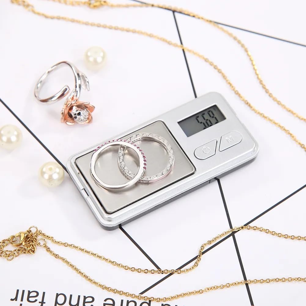 Digital Pocket Scale 200g x 0.01g, Mini Precision Gram and Jewelry Scale with LED Display and Protective Cover for Gold, Silver, Coins and Small Items, Black and Silver - image 4