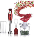Hand Blender 4 in 1, 200W Immersion Stick Mixer with 500ml Chopper, 700ml Beaker, Whisk, 2 Speeds, Copper Motor and Stainless Steel Blades, KM1004 - image 1