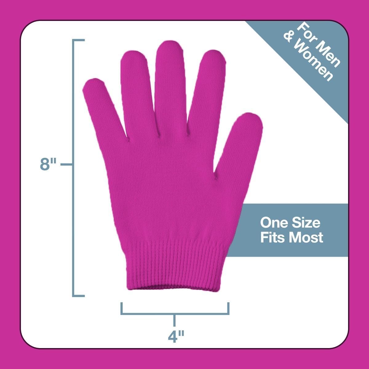 Moisturizing Gloves Spa Gel Hand Mask with Jojoba Oil Olive Oil and Vitamin E, Reusable Hand Care Gloves for Dry Rough-Feeling Hands, One Size (Pink) - image 5
