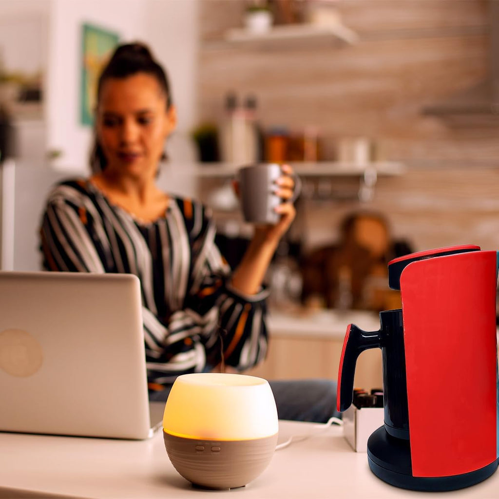 Turkish Coffee Maker Electric Coffee Machine 600W 4 Cup 280ml Capacity Anti Overflow Sensor Safety System Compact Design For Home Office Travel, MA-1688 (Red) - image 6