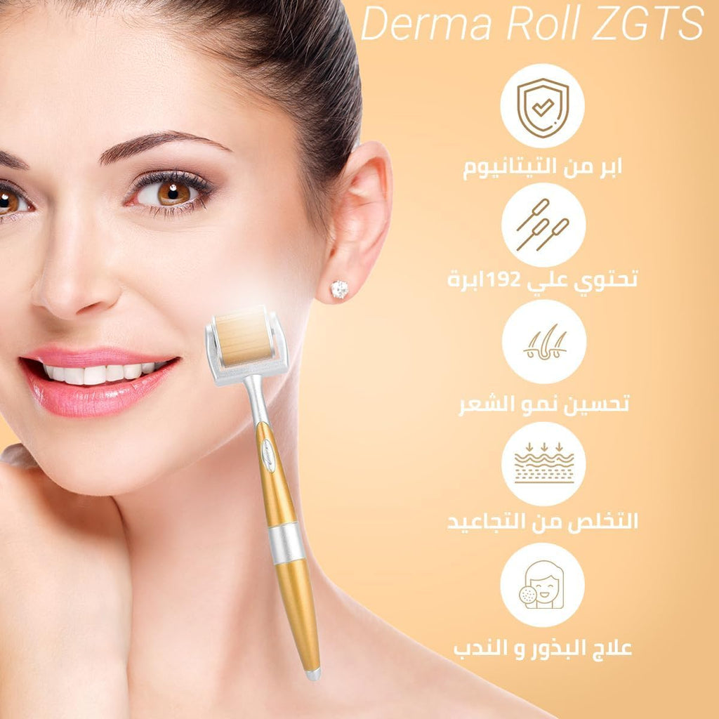 Derma Roller 0.75mm, 540 Titanium Microneedles Skin Care Tool with Ergonomic Handle and Protective Case for Face, Beard and Body - image 2