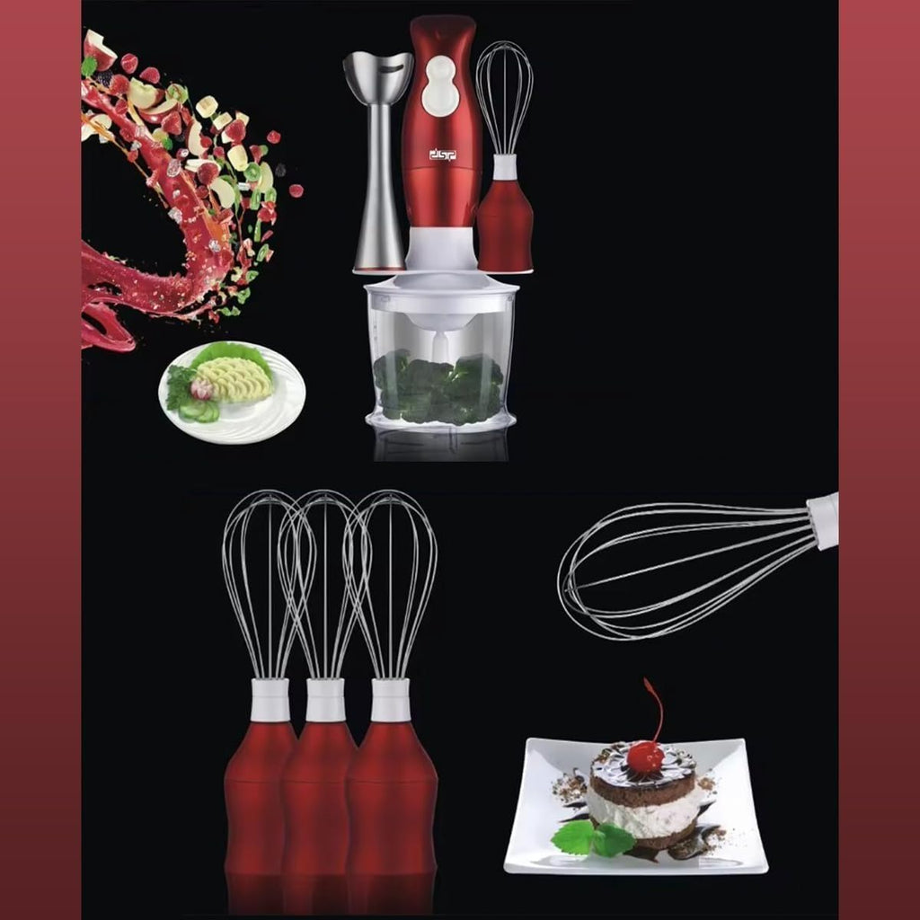 Hand Blender 4 in 1, 200W Immersion Stick Mixer with 500ml Chopper, 700ml Beaker, Whisk, 2 Speeds, Copper Motor and Stainless Steel Blades, KM1004 - image 7