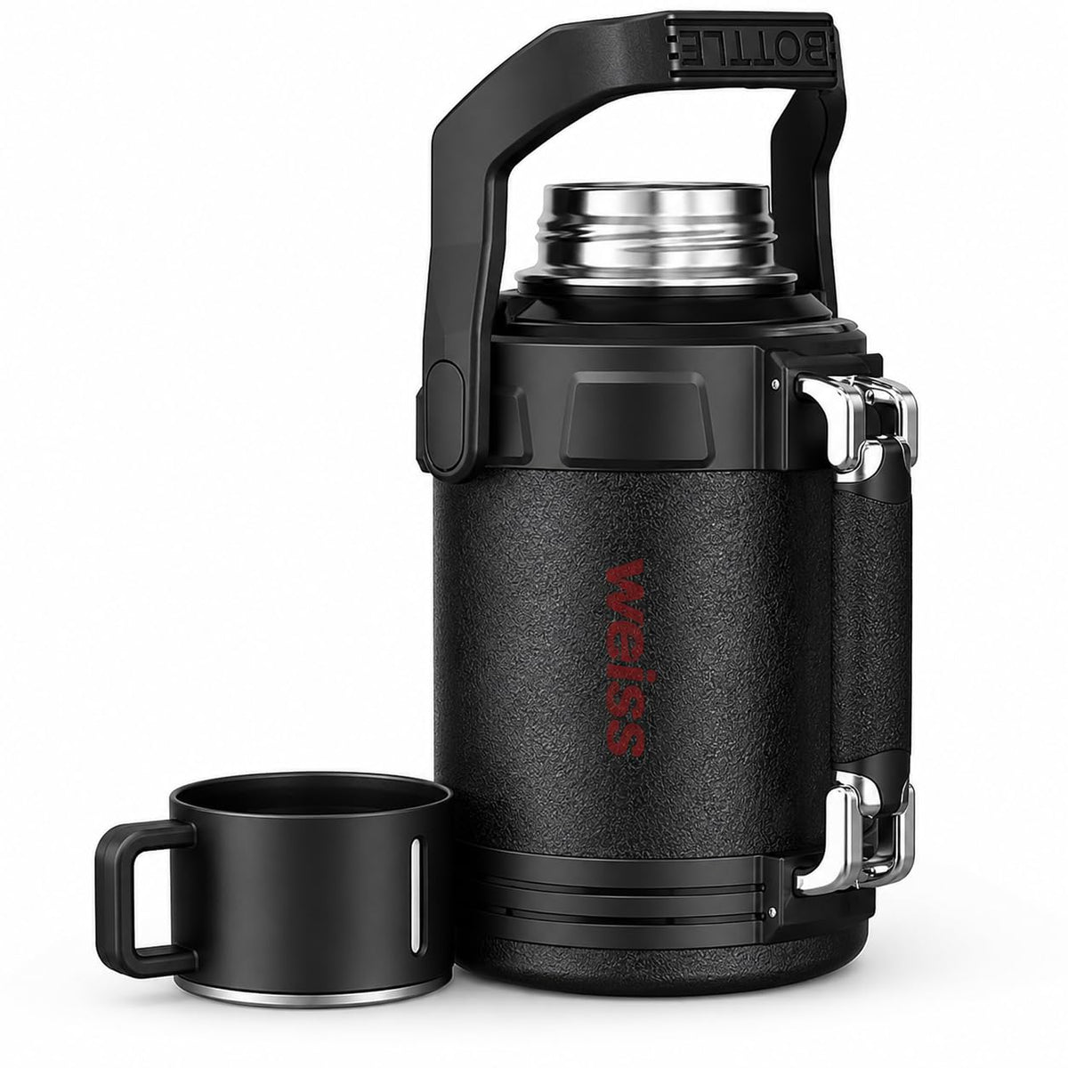 Water Bottle 3L, 316 Stainless Steel Vacuum Insulated Large Flask with Leakproof Lid, 24-Hour Cold Retention for Hot and Cold Drinks, Camping, Office and Home, F-1523, Black - image 1