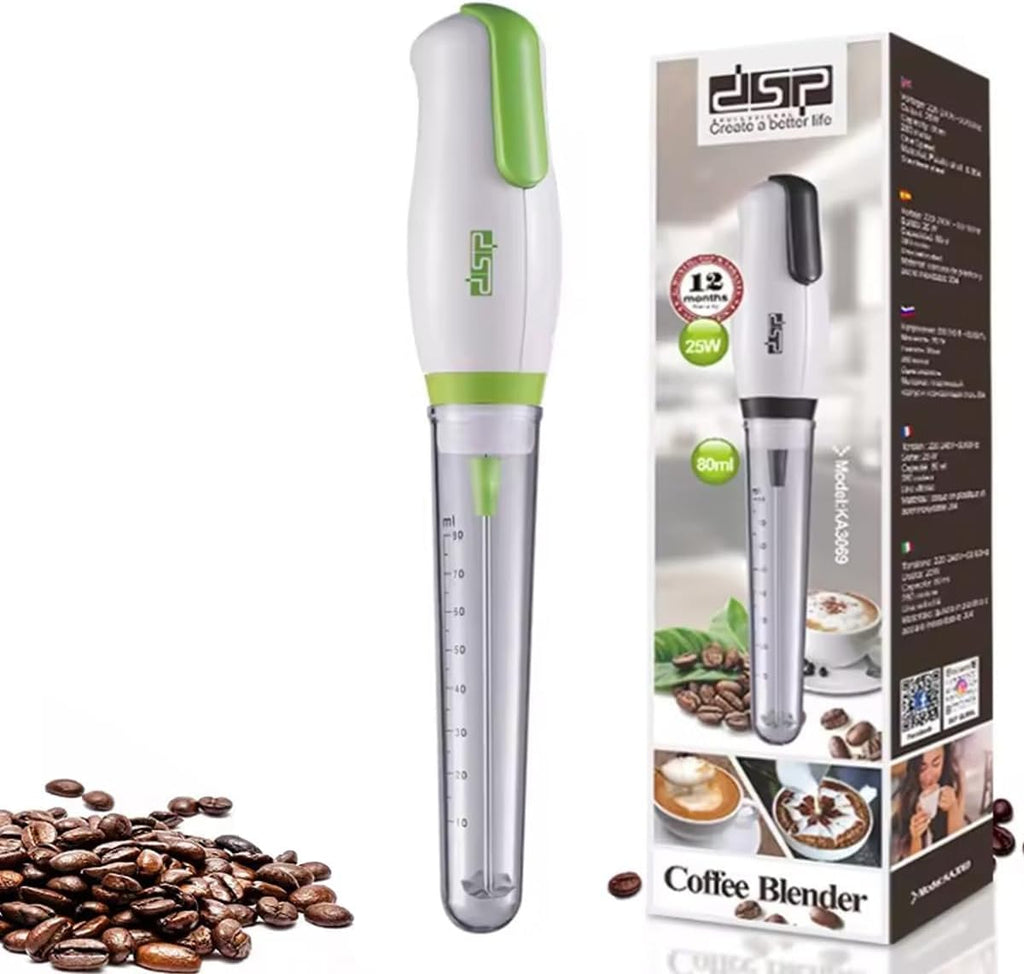 Milk Frother Handheld 25W, Corded Electric Coffee Mixer with 80ml Measuring Cup and Stainless Steel Whisk for Cappuccino, Latte and Hot Chocolate, KA3069 (Green) - image 1
