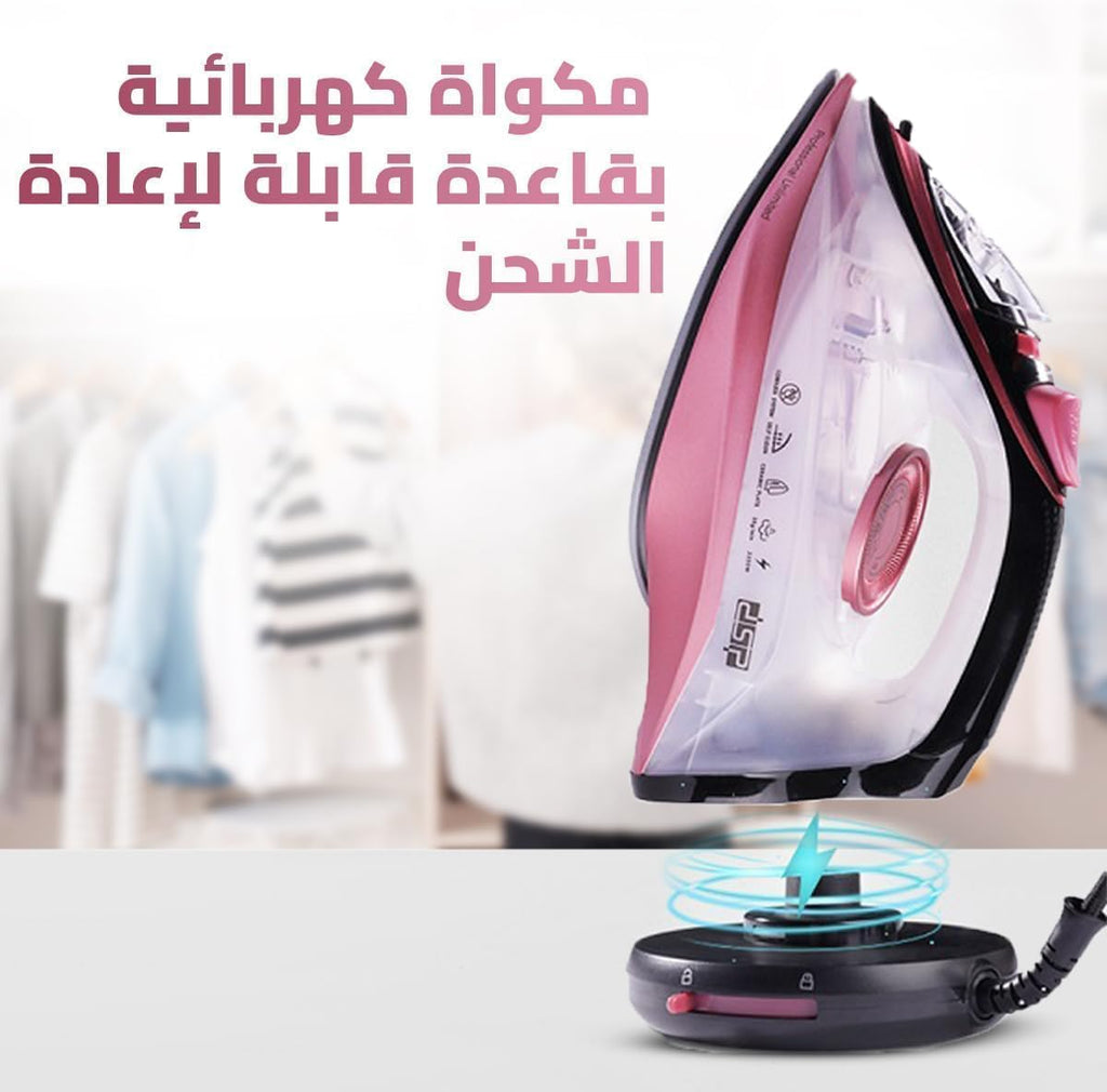 Steam Iron 2200W, Cordless Clothes Iron with Ceramic Soleplate, 275 ml Water Tank, Variable Steam, Spray, Steam Burst, Self-Cleaning, Temperature Control and Auto Shutoff, Black, KD1096 - image 4