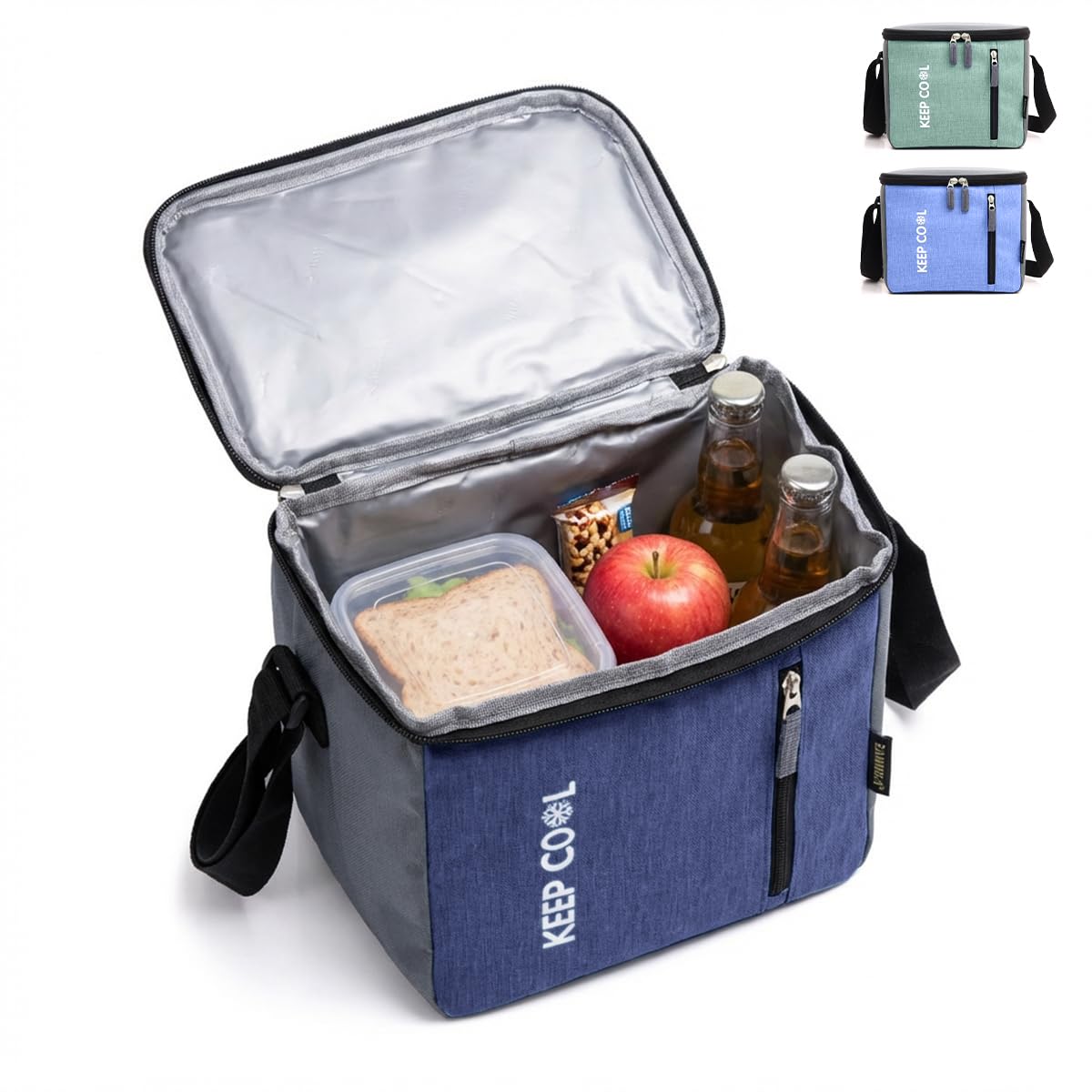 Lunch Bag 8 L, Insulated Thermal Cooler Tote, Waterproof Leakproof Food Storage for Hot and Cold Meals, Work, School, Picnic and Travel, BB-525 (Dark Blue) - image 1