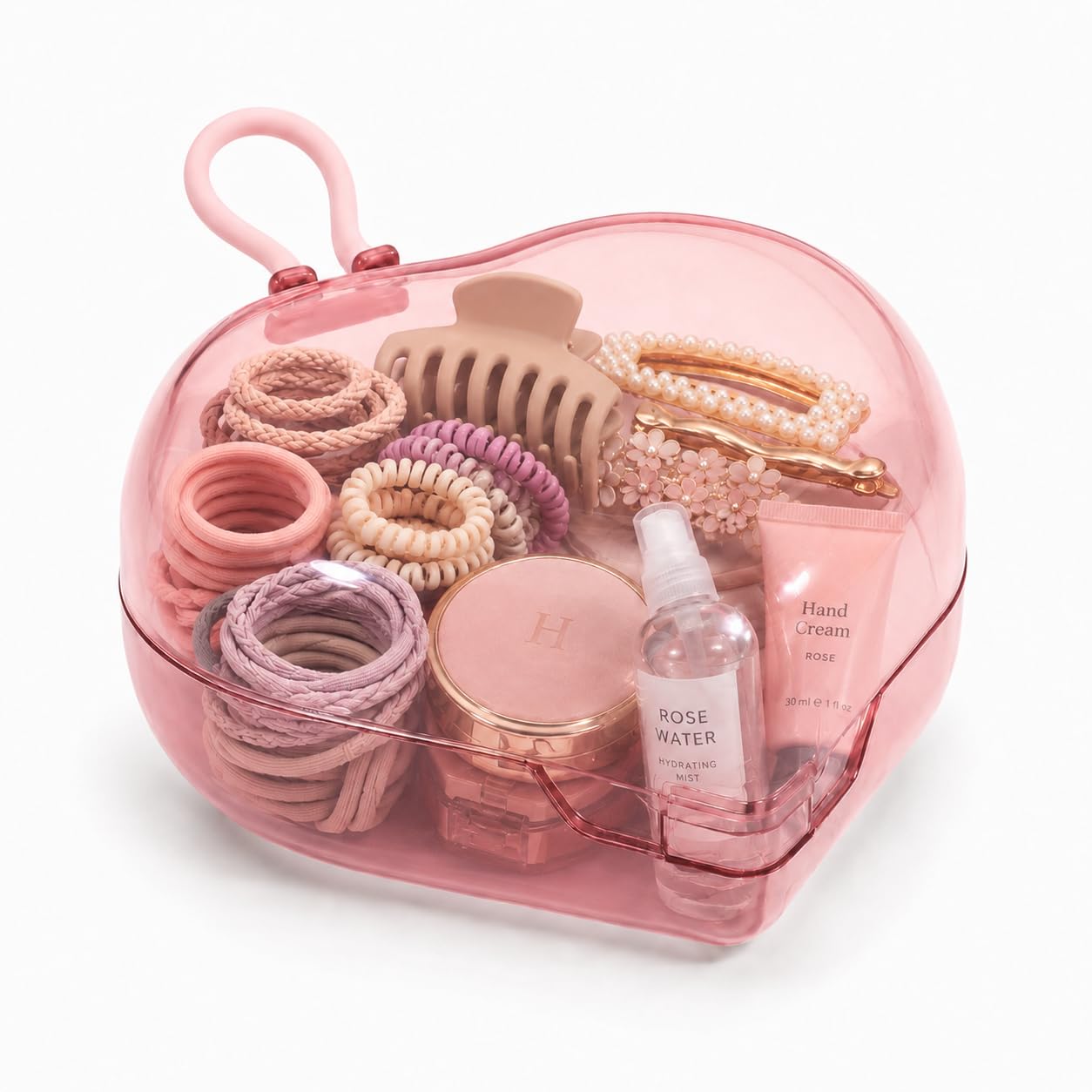 Jewelry Box Organizer for Women, Jewelry Storage Case for Rings Earrings Necklaces Bracelets, Portable Travel Accessories Holder (Pink) - image 1