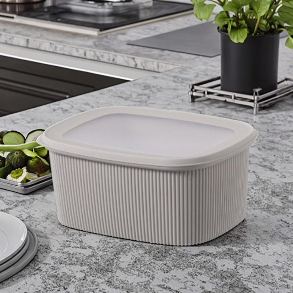 Food Storage Containers - 4 Pcs Serving Bowl Set with Lids, Microwave and Freezer Preservation Tableware Bowls for Prep, Mix & Store, leak proof, Easy to clean (Grey) - image 5