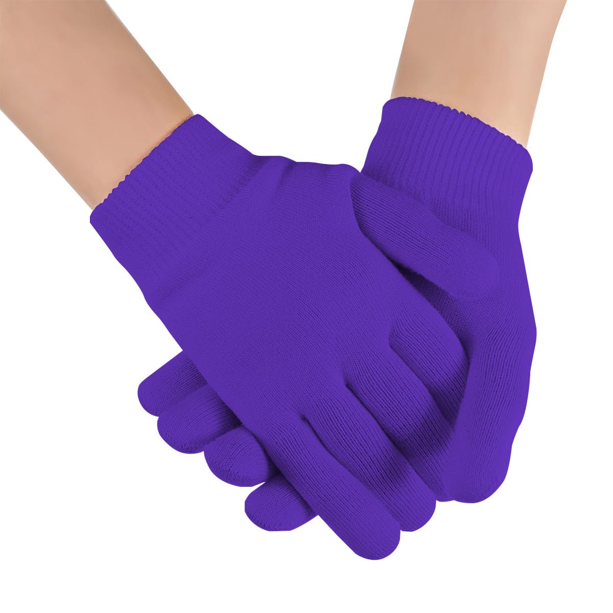 Moisturizing Spa Gel Gloves with Jojoba, Olive Oil and Vitamin E, Soften Dry Hands in 20 Minutes, One Size Fits All, Reusable (Purple) - image 1