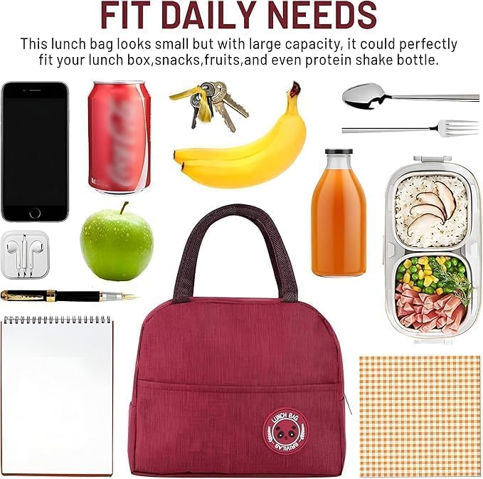 Lunch Box Bag Insulated Lunch Bag, Thermal Cooler Bag, Waterproof Lunch Tote, Foldable Meal Organizer, Leak-Proof Food Storage for Work, School, Travel, Picnic, Beach (Red) - image 4