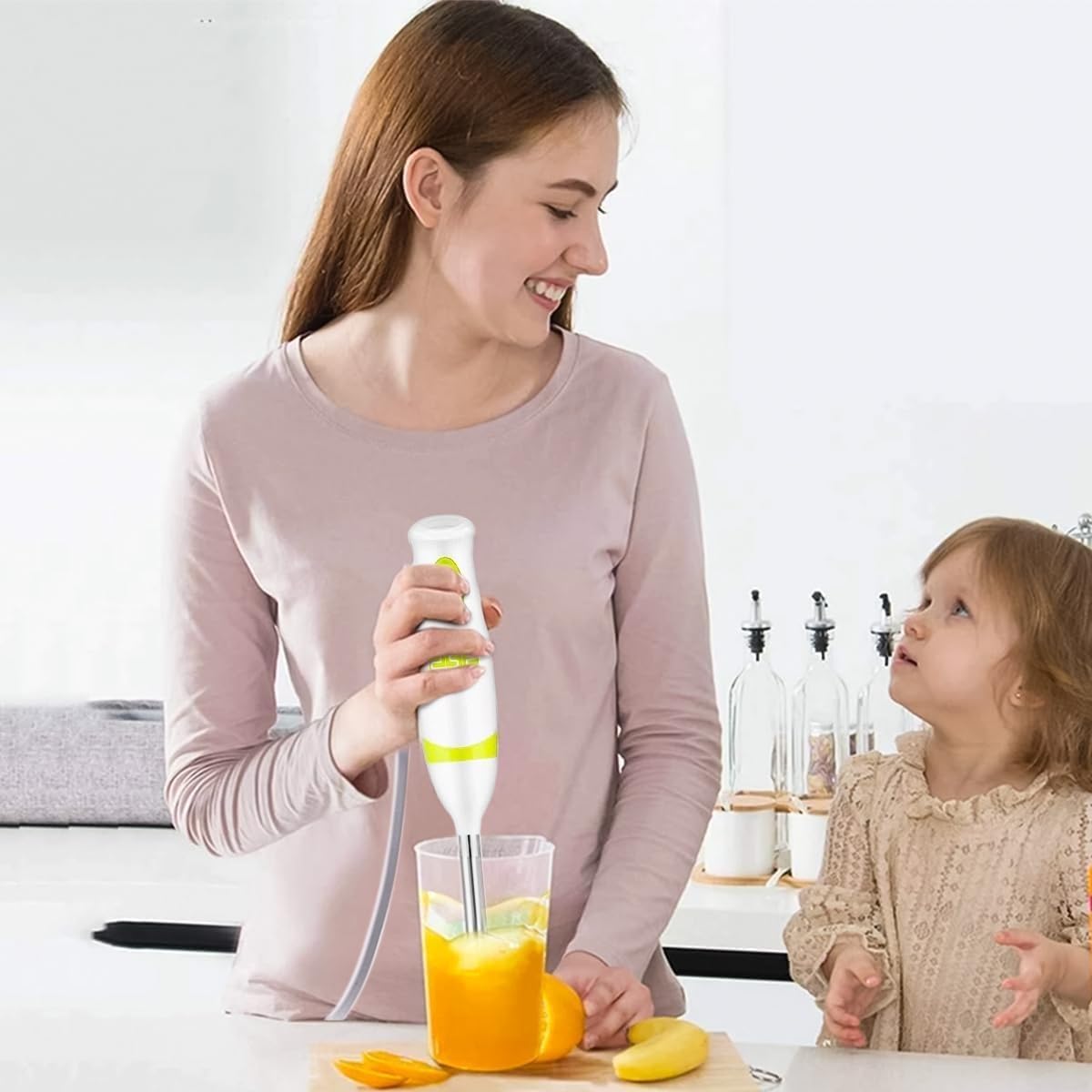 Hand Blender 200W with 5415 Copper Motor, Single-Speed Immersion Stick Mixer with Detachable Stainless Steel Rod and Blade for Soups, Smoothies and Sauces, KM1072 - image 6
