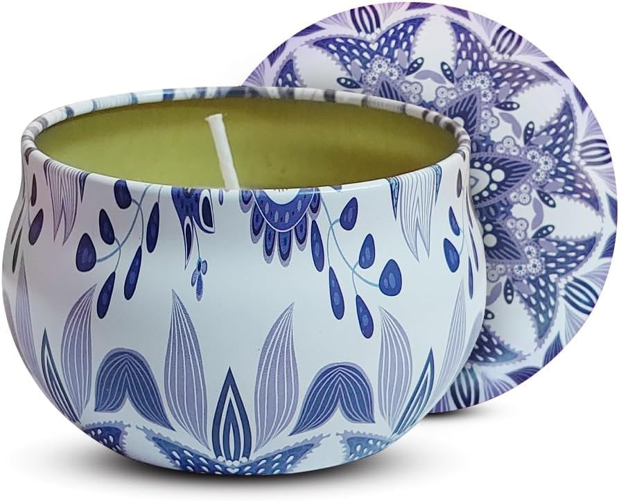 Scented Candles Aromatherapy, Natural Wax Travel Tin Candle for Home Fragrance, Stress Relief for Bath, Spa & Yoga, Long-Lasting Gift for Women (Violets) - image 1