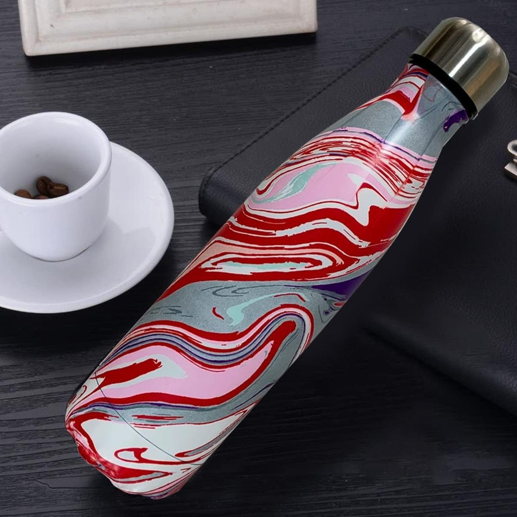 Water Bottle 500ml Stainless Steel Vacuum Insulated Double Wall, Leak-Proof for Hot Cold Drinks, BPA-Free Motivational Bottle for Gym Travel Office Outdoor (Multicolor) - image 7