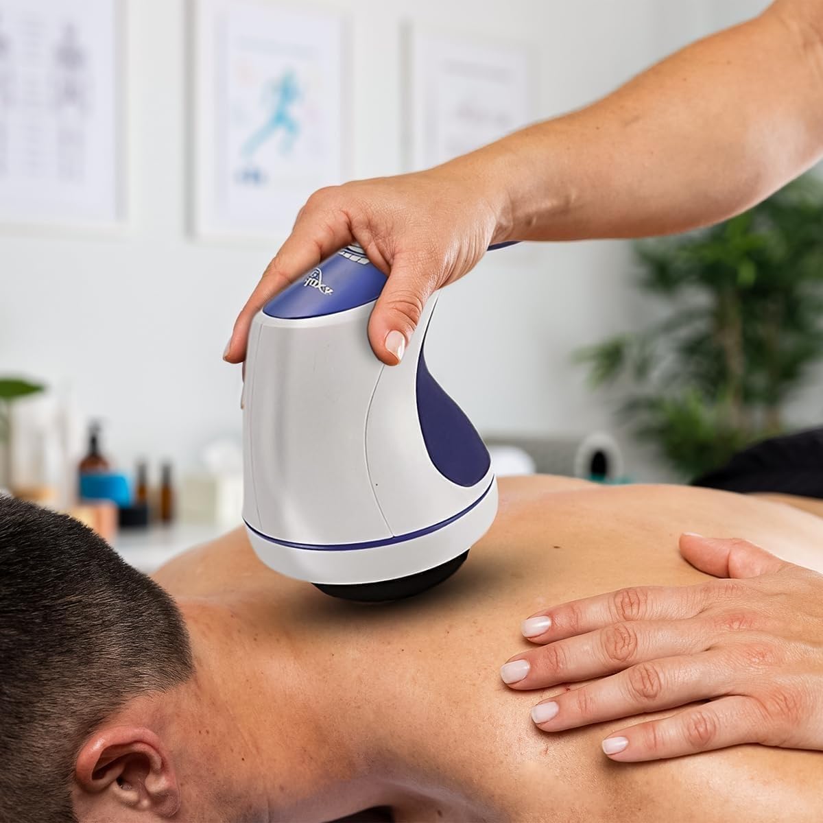 Body Massager, Handheld Vibration Massage Device with Rotating Head for Back, Neck, Shoulders, Arms, Waist and Legs, Home Relaxation Tool, White - image 5