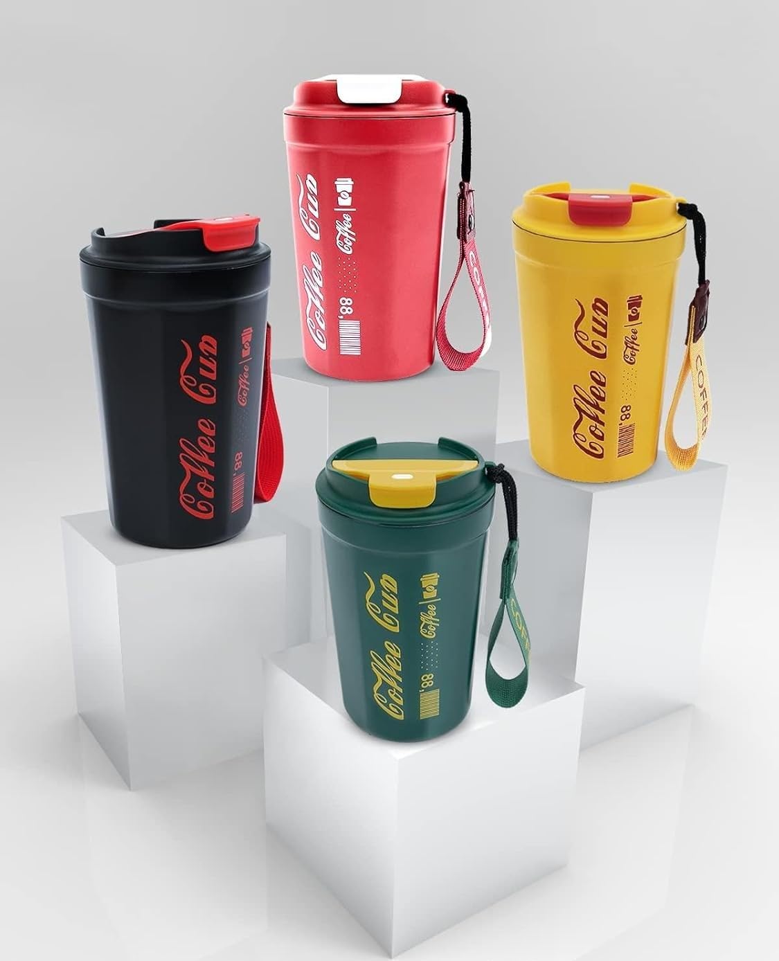 Coffee Cup with Lid Leak proof, Thermal coffee mug 380 ml, Double Wall Stainless Steel Insulated Travel Mug for Hot or Cold Drinks (Black) - image 7