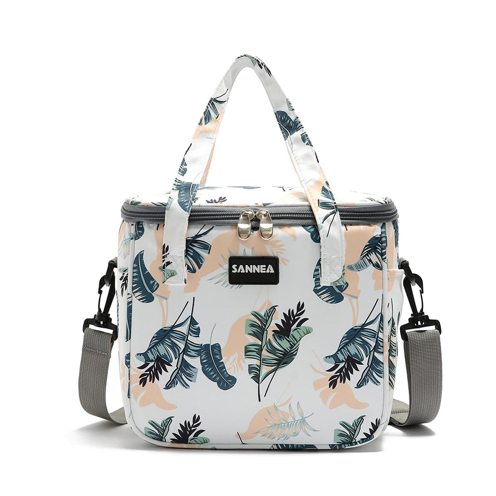 Lunch Bag 7 L, Insulated Thermal Cooler Tote, Waterproof Leakproof Reusable Food Carrier for Hot and Cold Meals, Work, School, Picnic and Travel, BB-547 (Tropical Leaves) - image 1