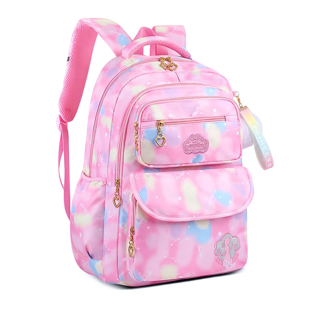 School Backpack for Girls, Lightweight Large Capacity Kids Bag, Stylish School Bag for Travel and Picnic, Back to School (Pink) - image 1