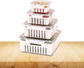 Food Storage Containers with Lids, 4-Piece Fridge Organizer Set with Drain Baskets, Stackable BPA-Free Clear Plastic Produce Keepers for Fruits and Vegetables, Square White - image 1
