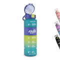 Water Bottle 1L with Straw Lid and Carry Handle, BPA-Free Leak-Resistant Reusable Sports Bottle for Gym, School, Travel and Outdoor Use, FL-230, Blue - image 1