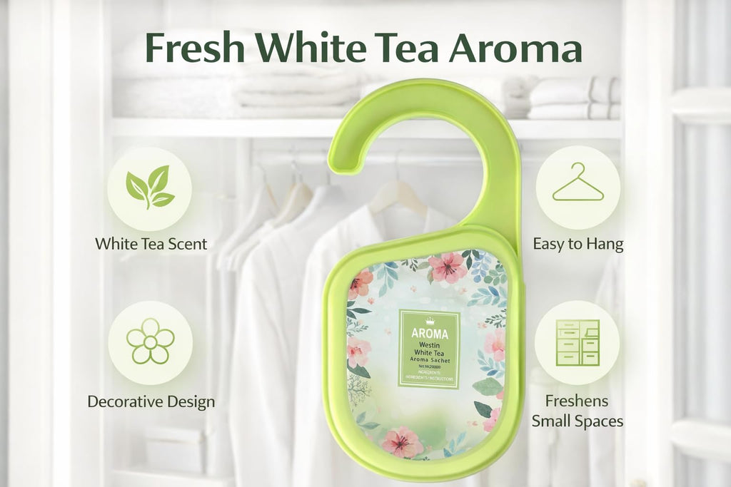 Air Freshener With Hanger, Closet Freshener for Drawers, Wardrobes, Bathrooms, Cars and Rooms, Long Lasting Hanging Deodorizer (Westin White tea) - image 2