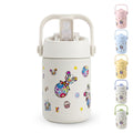 Travel Mug 400ml, Stainless Steel Insulated Tumbler with Straw Lid, Carry Handle and Leak-Resistant Cover for Hot and Cold Drinks, School, Travel and Home, F-1540 (White) - image 1