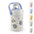 Cup with Straw Lid 400ml Stainless Steel Insulated Water Bottle, Carry Handle, Leak-Proof for Hot and Cold Drinks, School Travel Home F-1540 (Blue) - image 1
