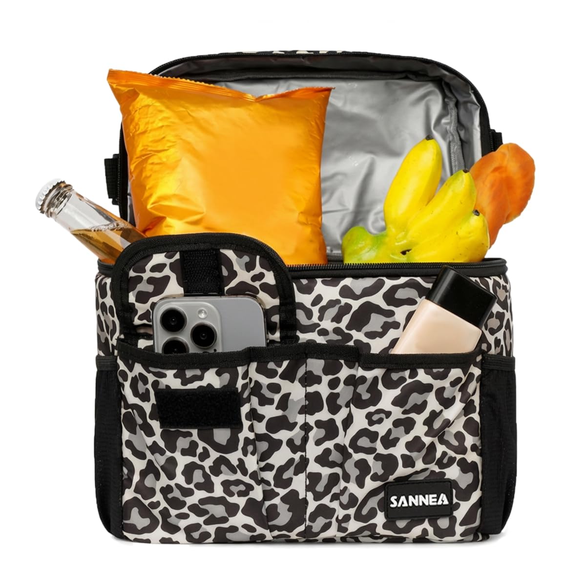 Insulated Lunch Bag 8 L Thermal Food Cooler Tote, Waterproof Leak-Resistant Lunch Box Bag for Work, School, Picnic, Travel, Hot and Cold Storage, BB-535 (Leopard White) - image 1