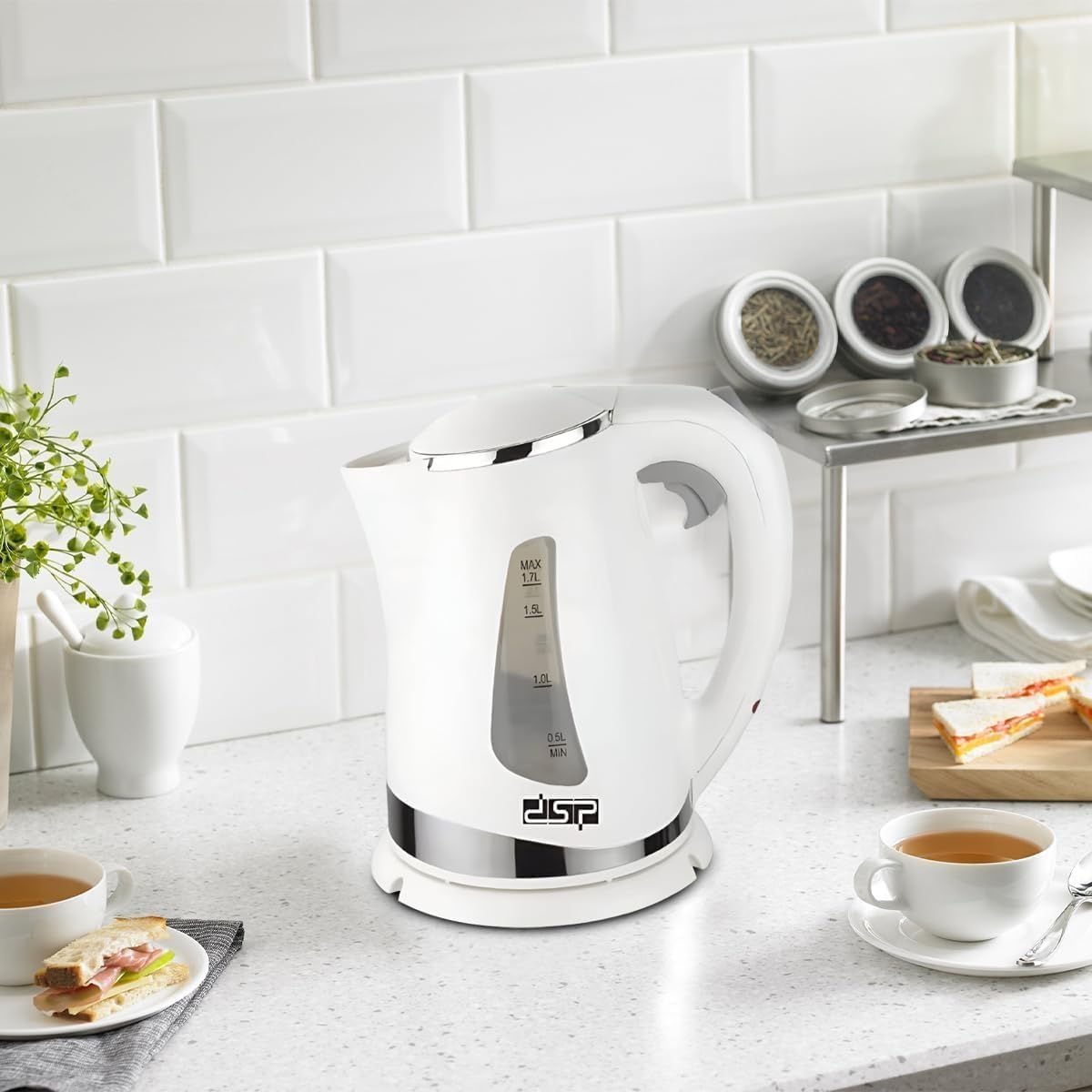 Electric Kettle 1.7L 2200W, Stainless Steel Fast Boil Water Boiler with Auto Shut-Off, Boil-Dry Protection, LED Indicator, Safety Lock Lid and 360° Cordless Base, KK1110 - image 7