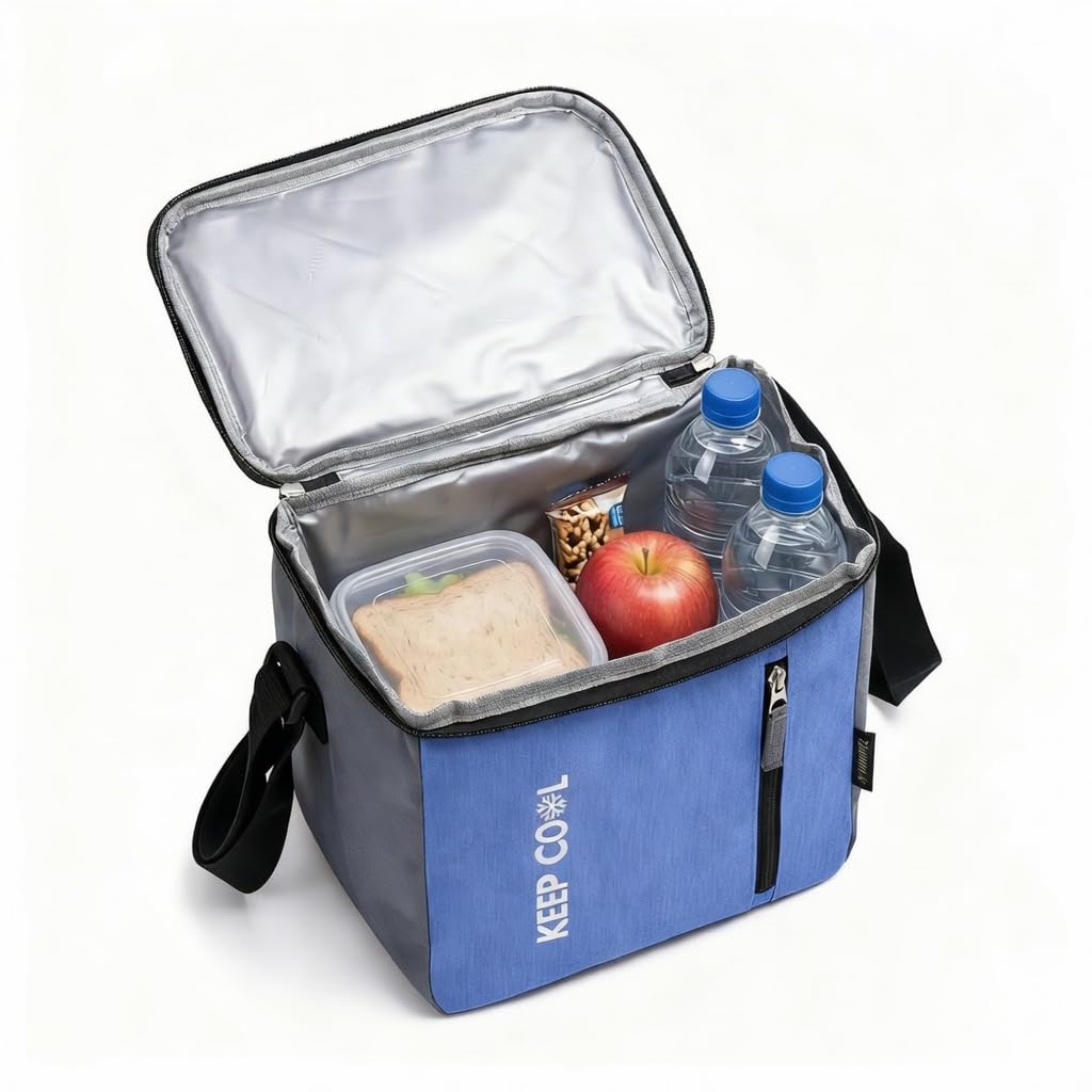 Insulated Lunch Bag 8L Thermal Food Cooler Tote, Water-Resistant Leak-Resistant Lunch Box Carrier for Work School Picnic Travel, BB-525 (Light Blue) - image 1