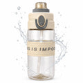 Water Bottle 500ml with Straw, BPA-Free Lightweight Plastic Sports Bottle with Leak-Resistant Lid for School, Gym, Fitness, Outdoor and Travel, FL-1315, White - image 1