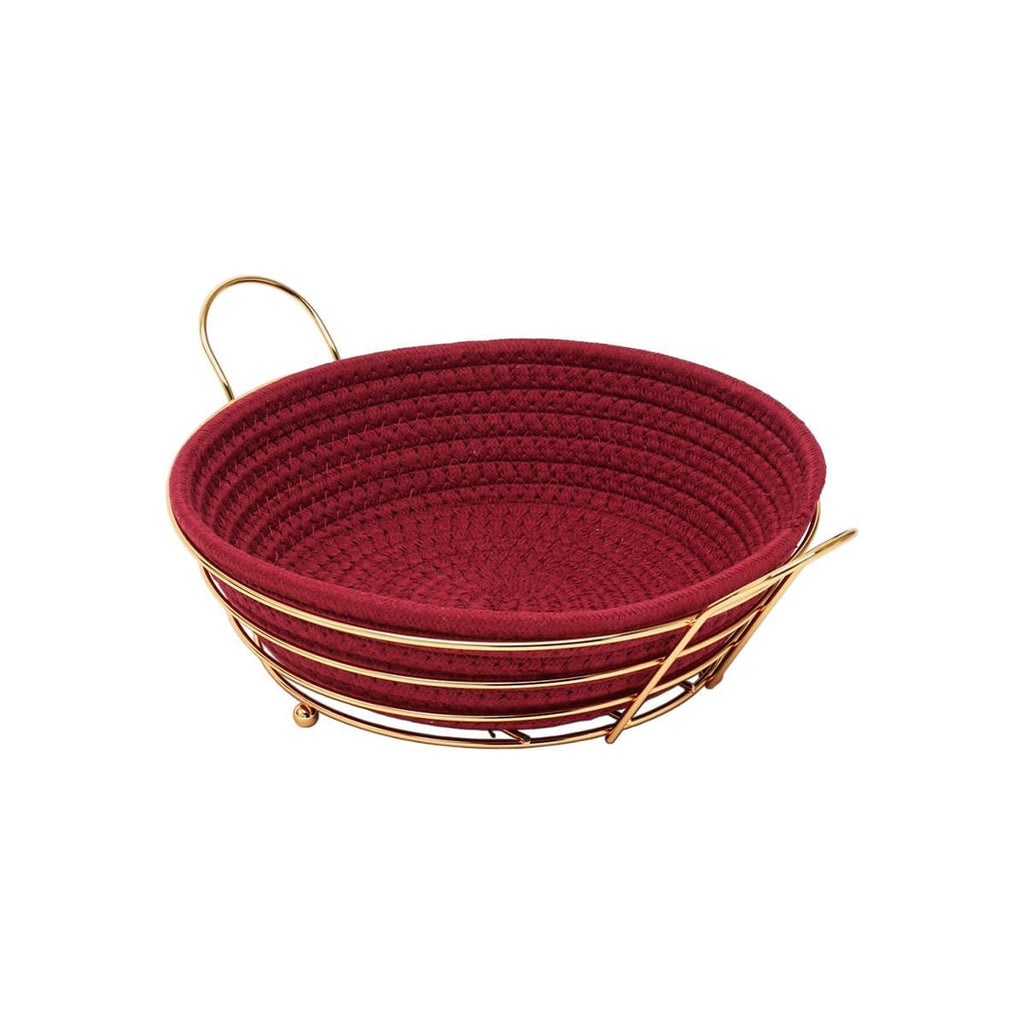 Bread Basket with Linen Liner, Metal Wire Storage Basket for Bread Loaf Rolls Muffins Cakes, Table Serving Food Basket - image 1