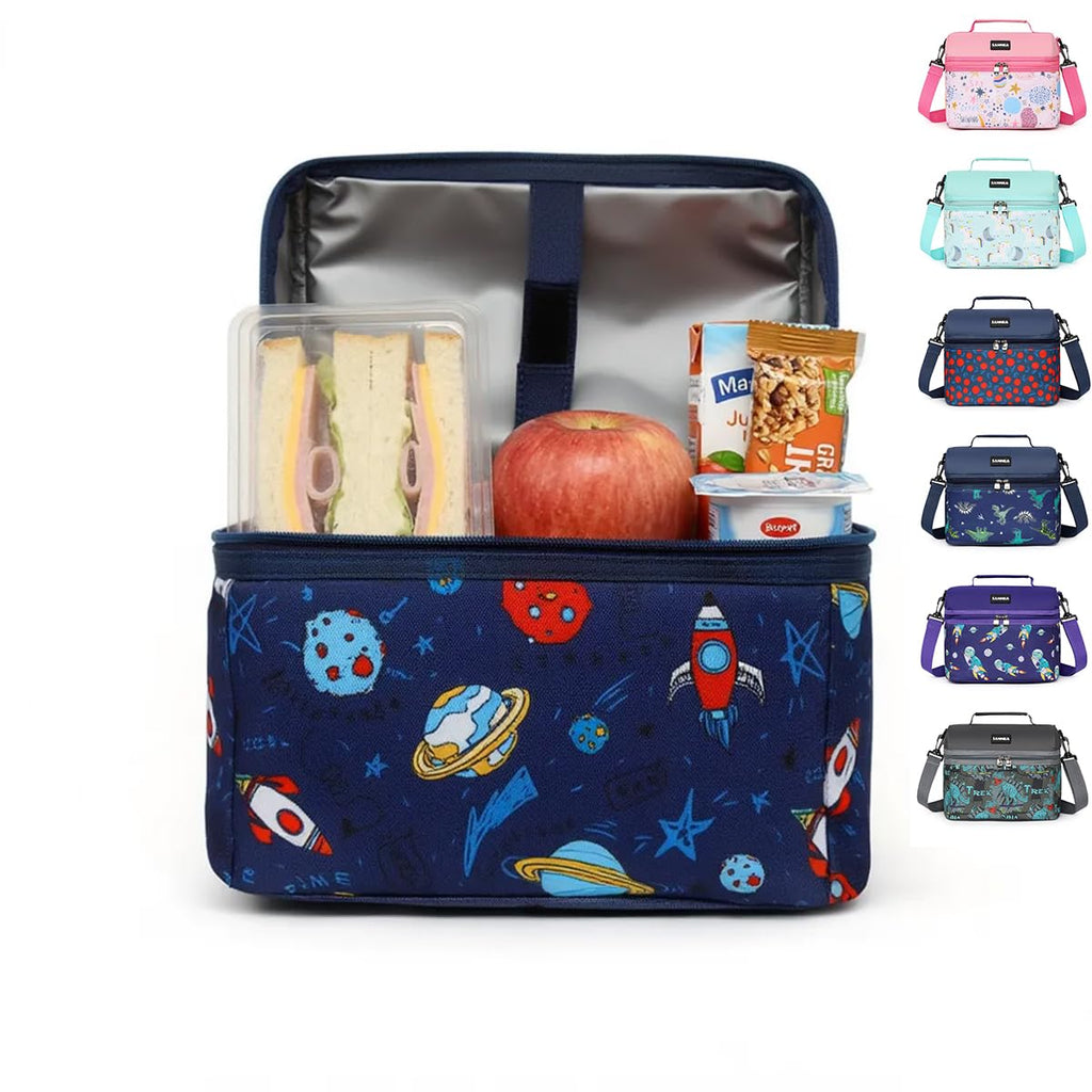 Lunch Bag 8L, Insulated Thermal Cooler Tote for School, Work, Travel and Picnics, Reusable Food and Drink Carrier, hanso, BB-545 (Rocket) - image 1