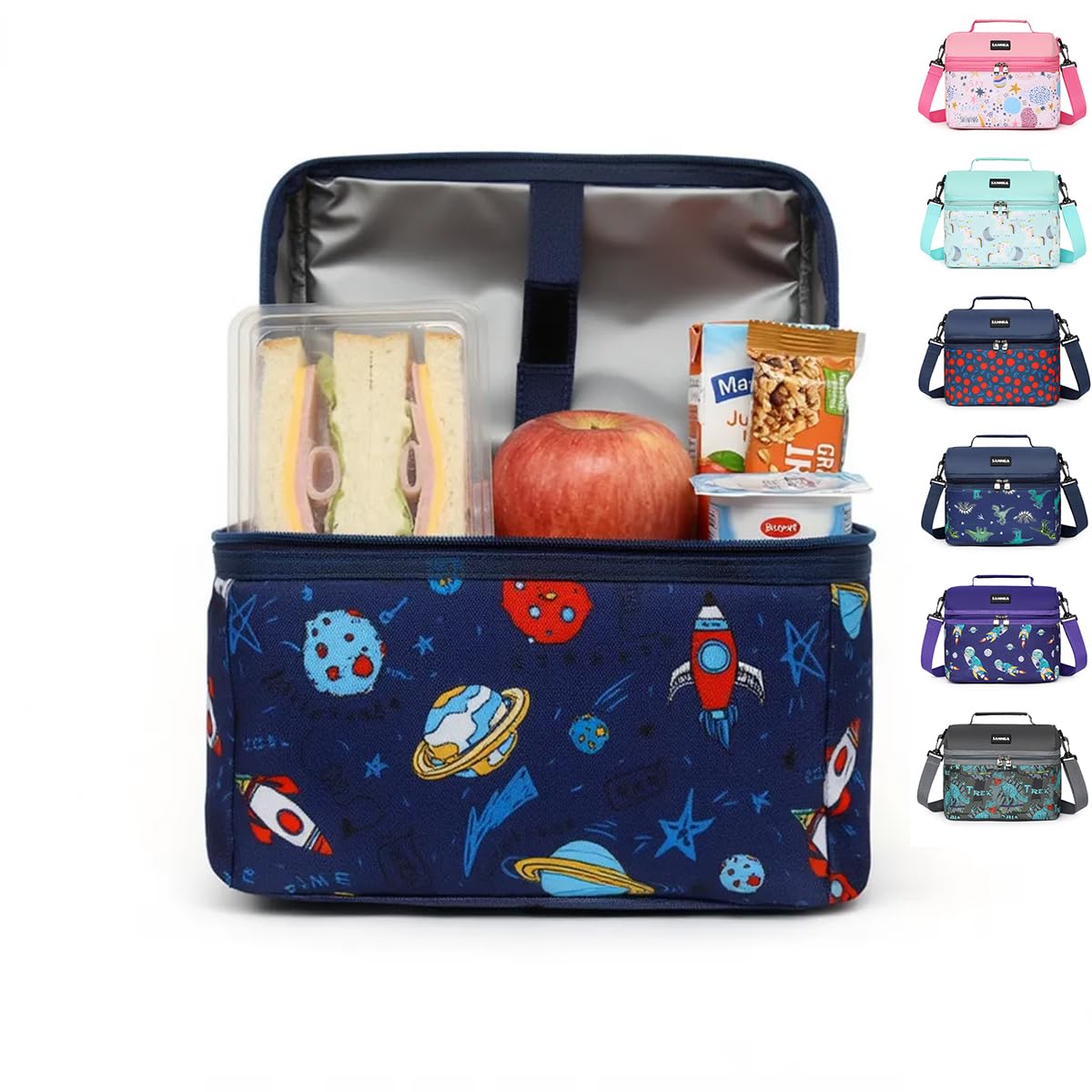 Lunch Bag 8L, Insulated Thermal Cooler Tote for School, Work, Travel and Picnics, Reusable Food and Drink Carrier, hanso, BB-545 (Rocket) - image 1