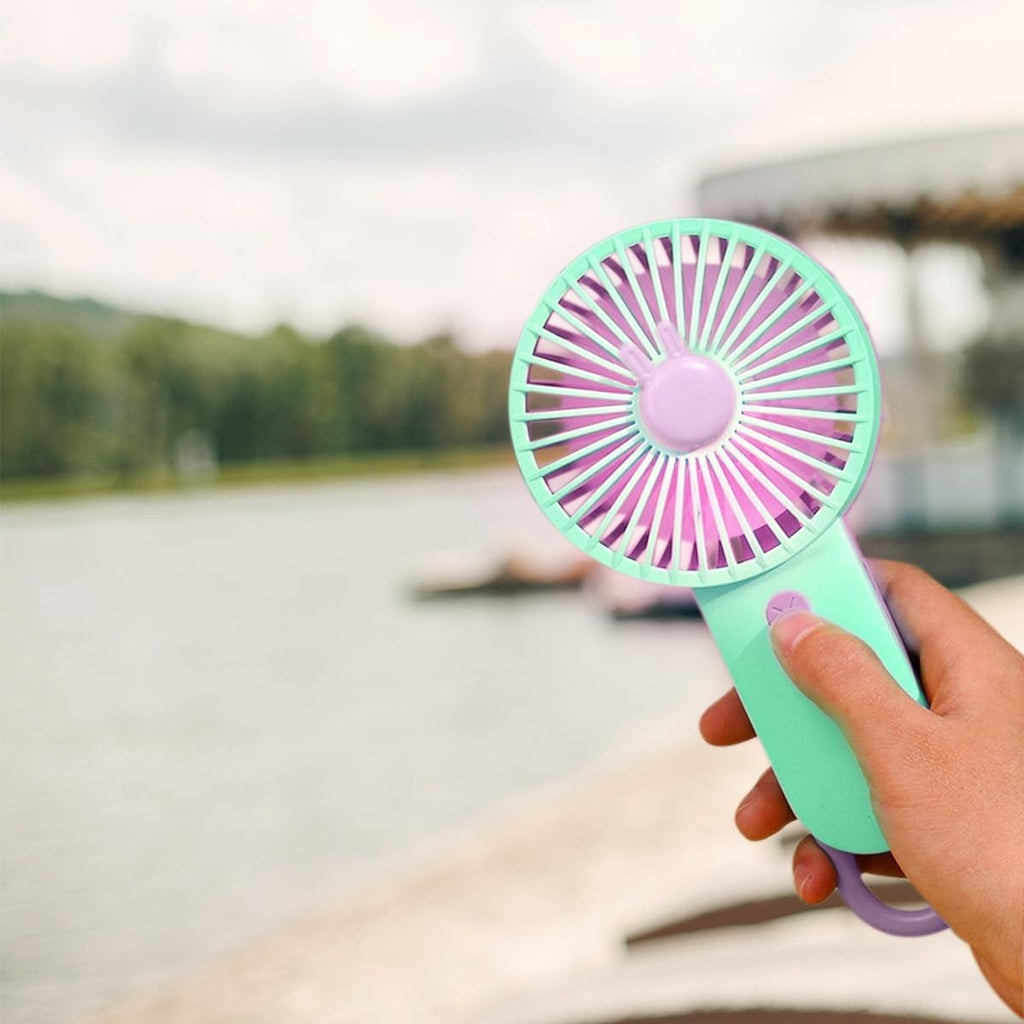 Portable Fan with Phone Stand and LED Light, Mini Handheld and Desktop Fan, 2 Speeds, Lightweight Quiet Personal Fan for Home, Office, Study, Travel and Outdoor, SQ-2200 (Green) - image 6