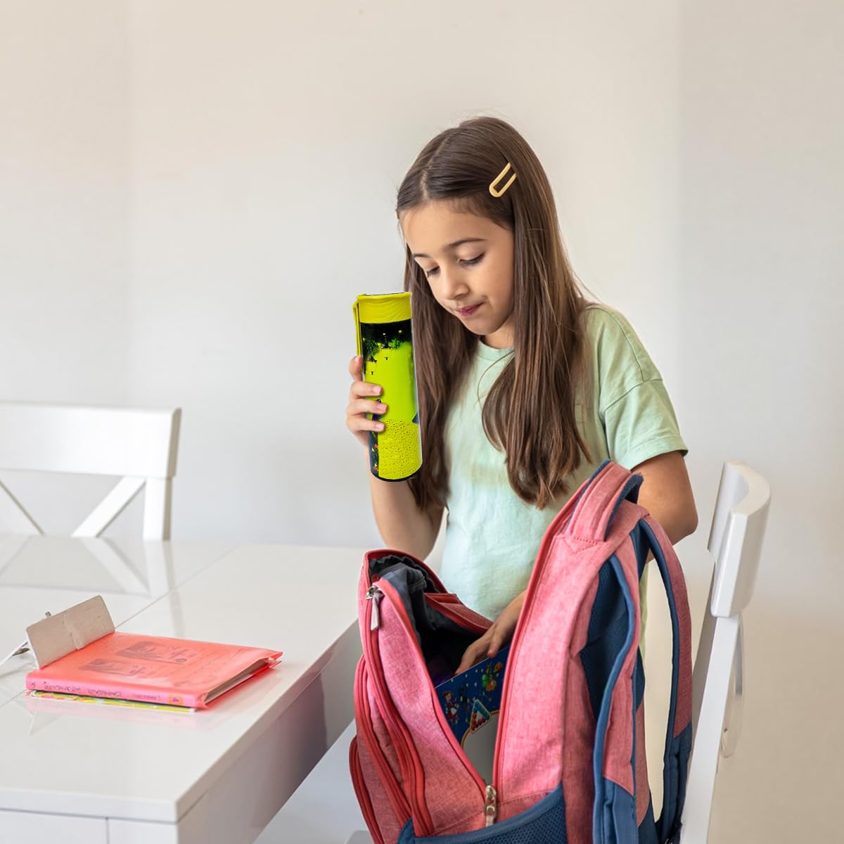 Water Bottle 500ml Stainless Steel, Vacuum Insulated Flask with Temperature Display, Double Wall Leakproof Lid and Carry Handle for Hot and Cold Drinks, Travel, Gym, Office and School (Yellow) - image 7