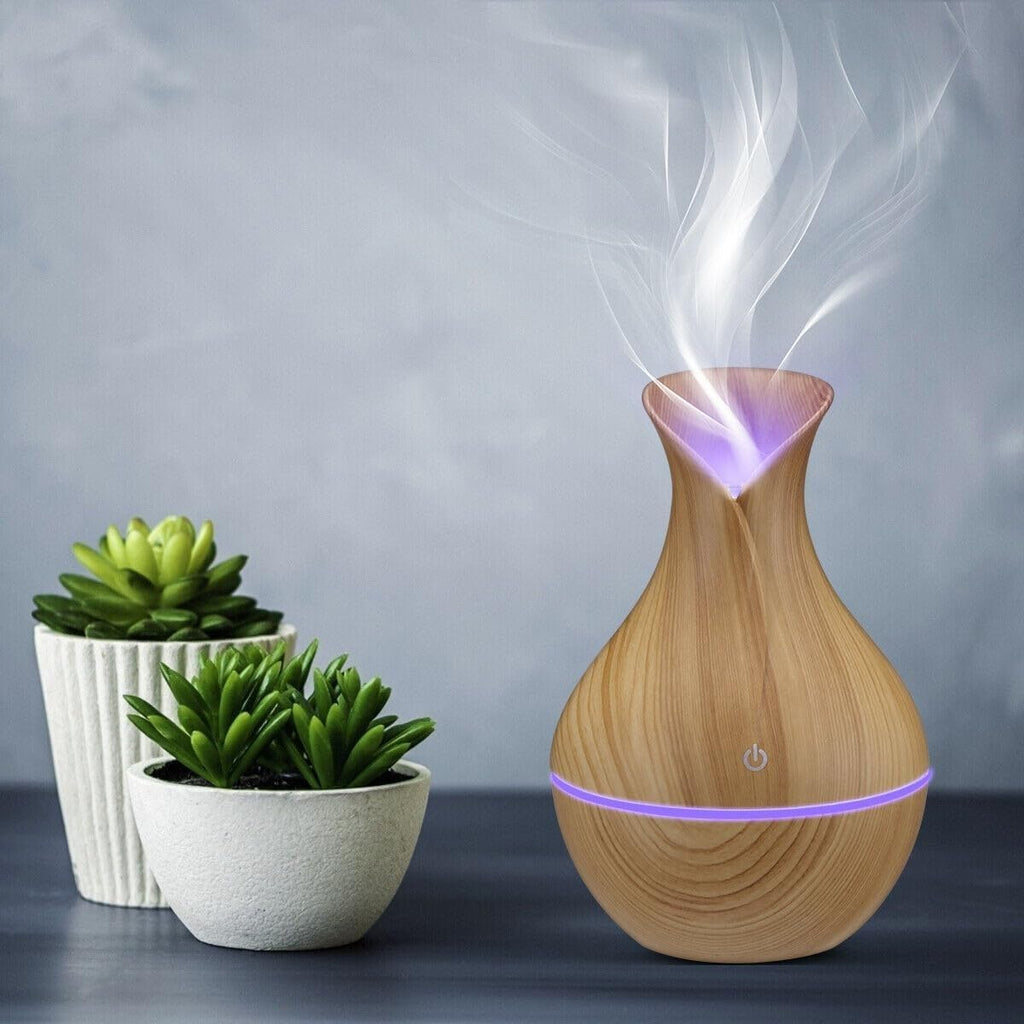 Ultrasonic Aroma Humidifier - Portable USB Essential Oil Diffuser with LED Night Light, Super Quiet, 200ml Capacity for Home, Office, and Nursery - Stylish Mini Humidifier 3W (Light Brown) - image 7