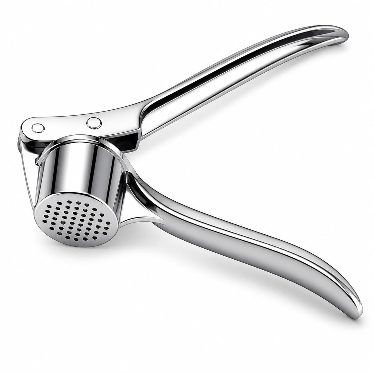 Garlic Press, Stainless Steel Manual Crusher and Mincer with Ergonomic Handle for Garlic Cloves, Compact Easy-Clean Kitchen Tool, Silver, XD-71 - image 1