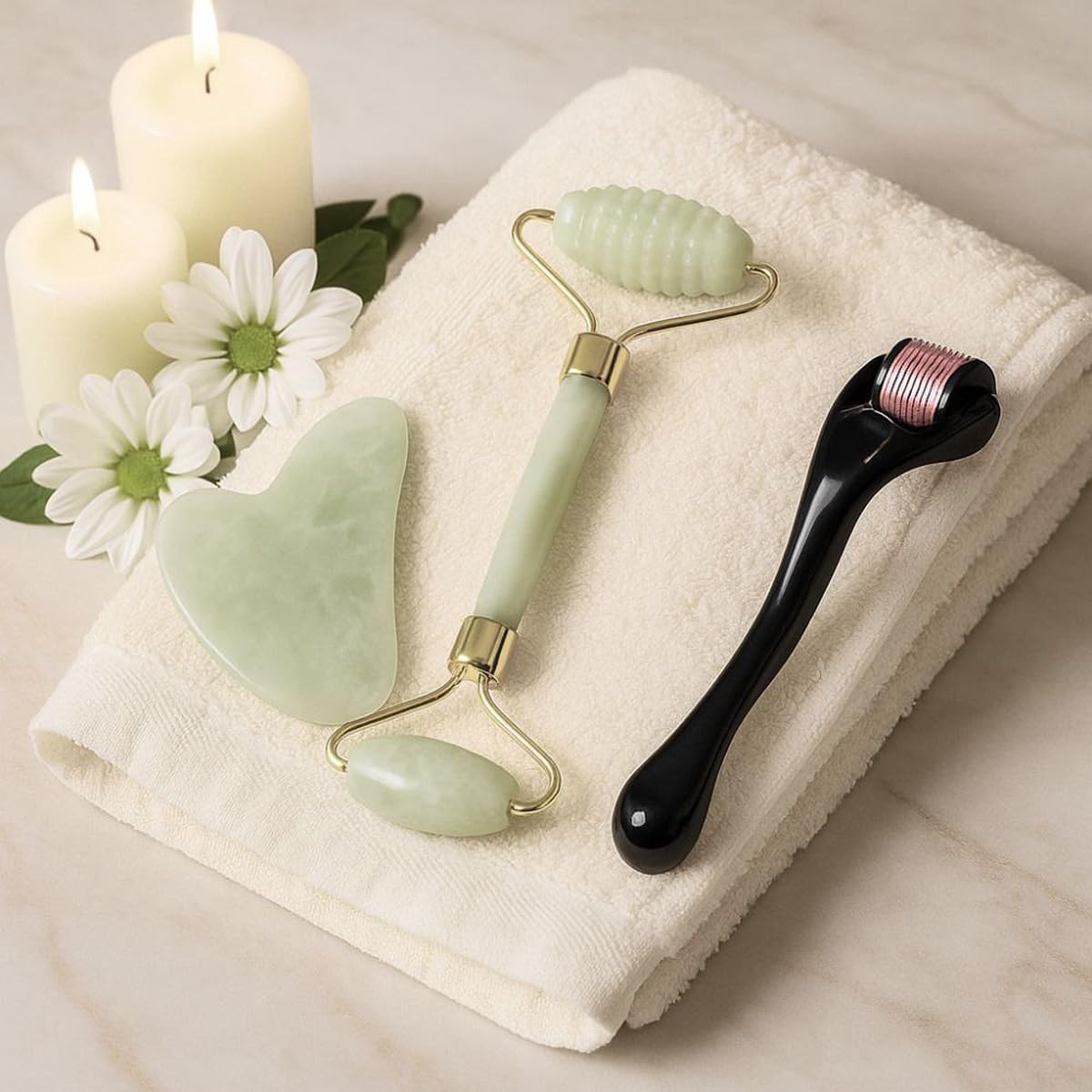 Facial Roller Set 3 in 1, Handheld Face Massager Tools for Face, Neck and Under-Eye Care, Lightweight Compact Skincare Accessories - image 6