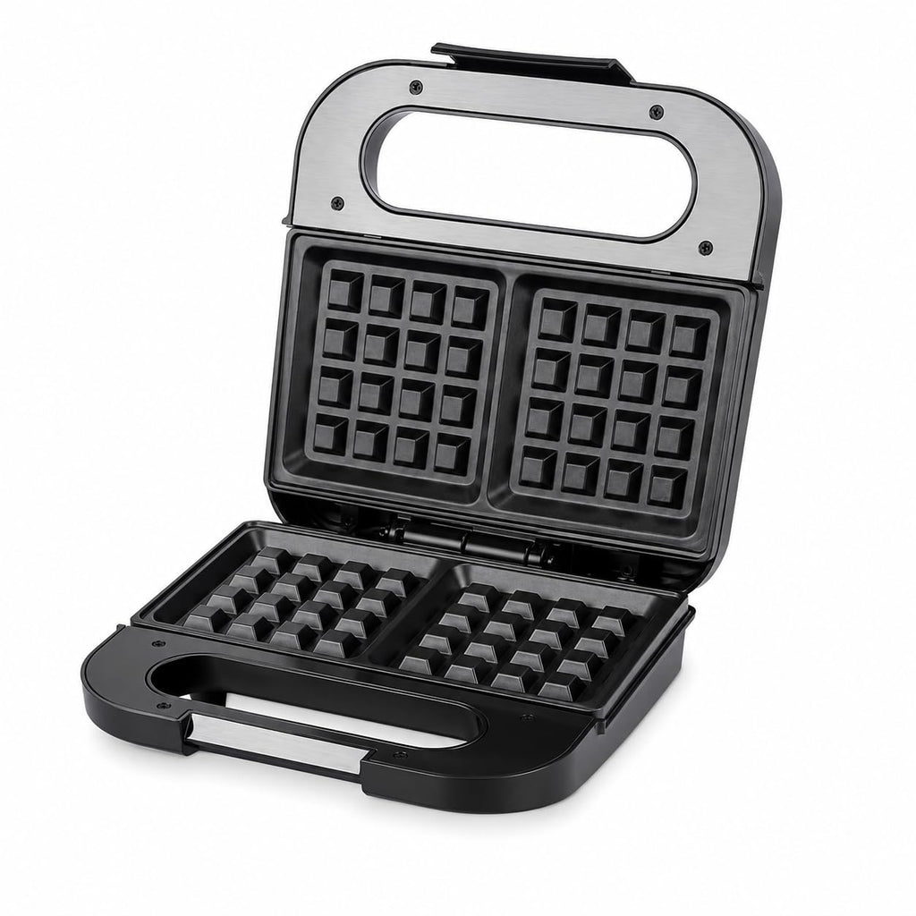 Waffle Maker 800W, Electric Non-Stick Waffle Iron with Double-Sided Heating, Indicator Lights, Easy-Clean Plates and Compact Vertical Storage for Breakfast and Desserts, 2023-9 - image 1